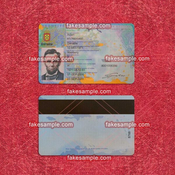 Curaçao National ID Card Fake Template