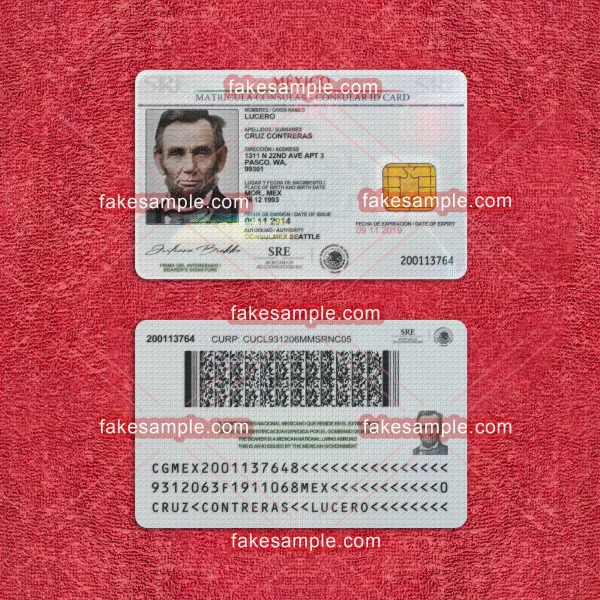 Mexico National ID Card (Version 1) Fake Template