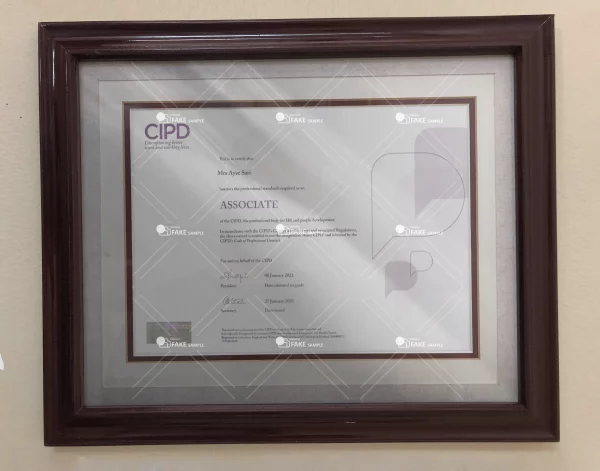 CIPD (Version 3) Degree Certificate Fake Template