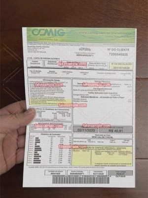 Brazil Utility Bill Fake Template