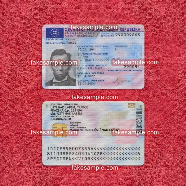 Czechia / Czech (Version 1) National ID Card Fake Template