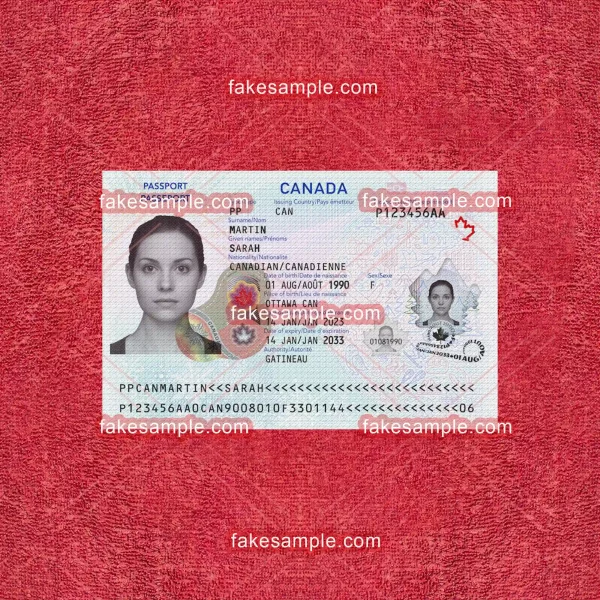 Canada (Version 1) Passport Fake Template