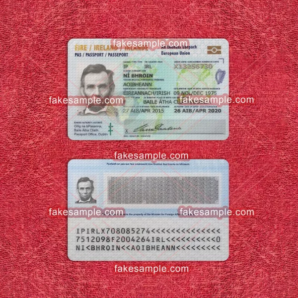 Ireland (Version 1) National ID Card Fake Template