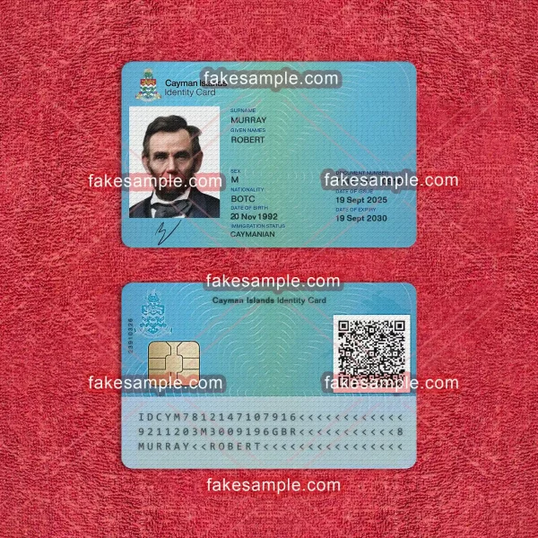 Cayman Islands National ID Card Fake Template